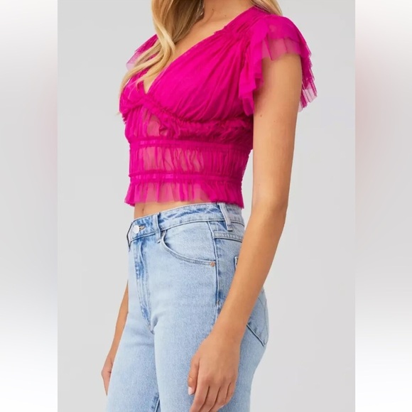NWT Free People Pink Making Me Smile Top - Size Large - Picture 2 of 7